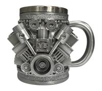 Agwuoetr Tasse à Café en Acier Inoxydable Moteur - Tasse en Acier Inoxydable Moteur en Forme de Voiture en Céramique V8