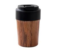 Agwuoetr Tasse de Café à Grains en Bois 350 Ml - Tobus de Voyage Isolés Sous Vide avec Intérieur Enduit en Céramique pour Chaudes ou Froides