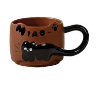 Agwuoetr Tasse en Céramique Vintage en Forme Chat 380 Ml - Tasse à Café Empilée pour le -Déjeuner, Utilisation en Dortoir, Verres pour, Cadeau D'Anniversaire Idéal C