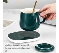 Agwuoetr Thermostat de Bureau pour Tasse à Café, Idéal pour Les Amateurs de Café, Bougie, Lait, Thé, Prise UE, Blanc