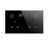 Agwuoetr Tuya Wifi Prise Murale Intelligente Synchronisation Vocale Mesure de L'Électricité 147Smartsocket Télécommande US et Ue Universelle Installation Facile-Noir