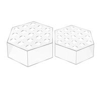 Agwuoetr Vase à Fleurs Hexagonal en Acrylique 2 Pièces, Vase en Acrylique Transparent pour Décoration de Maison, Table Décorative de Mariage, Ornements de Fête de Bureau