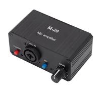 Agwuoetr XLR Sortie Microphone Préampe Compacte Black Metal Case Boîtier 48V Phantom Power High Gain Mic Booster pour Les Micros du Condenseur