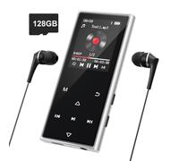 AGXOV 128GB Lecteur MP3 Bluetooth 5.3, 1,77 Pouces écran Tactile Lecteur MP3, Lecteur Musique Android avec FM Radio, Enregistreur Vocal, E-Book, Noir