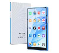 AGXOV 96Go Lecteur MP3 avec Bluetooth et WiFi, Lecteur MP4 avec Écran Tactile de 5 Pouces et Haut-parleurs, Baladeur MP3 avec Spotify, Deezer, Amazon Music, Bleu & Blanc