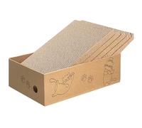 AGYM Lot de 5 grattoirs en Carton pour Chats d'intérieur - Boîte en Carton pour Chats et Chatons d'intérieur - Grande Taille - Facile à gratter pour Les Chats