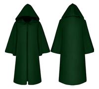 AGYMNX Cape à Capuchon Déguisement Adulte Halloween Cape à Capuche Longue Vampire Manteau Fantôme Halloween Carnaval Costume pour Hommes Vert L