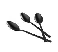 AGYO Bond Noir - Lot de 3 cuillères de table 21 cm en acier inoxydable 18/10 avec revêtement PVD mat, poignée fine ergonomique, antirouille, lavables au lave-vaisselle