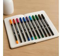 Agyo Lot de 10 stylos à bille multicolores - pointe moyenne 1 mm, encre liquide à séchage rapide, clip économiseur de poche, couleurs vives pour l'école et le bureau, trousse refermable