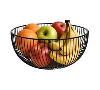 Agyo Porte-fruits en métal rond noir - Panier moderne 25 x 13 cm - Design minimal pour table de cuisine - Structure solide en acier peint
