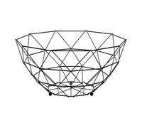 Agyo Porte-fruits en métal rond noir - Panier moderne 26 × 14 cm - Design minimal pour table de cuisine - Structure solide en acier peint