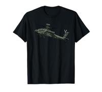 AH-64 APACHE T-shirt à motif hélicoptère long T-Shirt