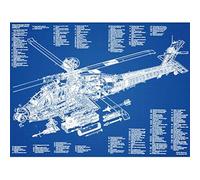 AH-64D Apache Attack Helicopter Military Patent Plan Unframed Wall Art Print Poster Home Decor Premium Militaire Mur Affiche Accueil Déco