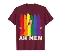 Ah Men Jesus Rainbow Gay Pride Flag LGBTQ Christian Men T-Shirt