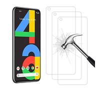 AHABIPERS [3-Pièces Protection écran pour Google Pixel 4A Verre trempé, HD Full Coverage Premium Film, 9H Dureté, sans Bulles, Anti-Rayures, Ultra Clair Protection Ecran Verre Trempé pour Google 4A