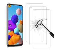 AHABIPERS 3 Pièces Protection écran pour Samsung Galaxy A21S Verre trempé HD Full Coverage Premium Film 9H Dureté sans Bulles Anti-Rayures Ultra Clair Protection Ecran pour Samsung Galaxy A21S