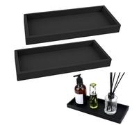 Ahaimy 2PCS Plateau Serviette Salle De Bain, Plateau Rectangulaire, Plateau Décoratif Rectangulaire en Résine, pour Baignoire, Salle De Bain, Cosmétiques, Mouchoirs, Bougies, Serviettes