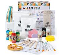 Ahakito DIY Set de argile autodurcissante pour débutants à domicile, incluant argile à séchage à l’air, Outils, Peintures acryliques, Pinceaux et une instruction, Convivial pour les débutants