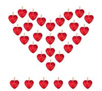 AHANDMAKER 30 Pcs Heart Charms, Pendentif en Pierre de Verre Rouge Crystal Heart Gemstone Charms Pendentifs Fabrication de Bijoux Charms de Saint-Valentin pour Collier Bracelet Fabrication de Bijoux
