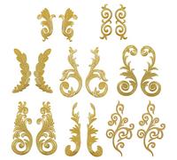 AHANDMAKER 8 Paires Feuille Fleur Broderie Applique, Style Ethnique Doré Coudre Fer Sur Feuille Guirlande Patch Fleur Brodé Applique pour Bricolage Couture Robe de Bal Vêtements Pantalons Chaussures