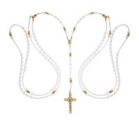 AHANDMAKER Lasso de mariage avec cristaux Lazo Para Boda Accessoires de mariage Lasso Corde Set avec pendentif en croix Cordon d'unité de mariage traditionnel pour cérémonie de mariage Cadeau de