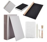 AHANDMAKER Les kits de reliure comprennent 20 panneaux d'aggloméré noirs de 15,2 x 22,9 cm, 1 tissu de livre de 49,5 x 148,1 cm, 2 dossiers en os, 1 tissu de 198,1 x 114,3 cm pour la reliure de livres