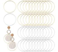 AHANDMAKER Lot de 100 anneaux de jonction ronds en laiton - 2 couleurs dorées et argentées - Pour la fabrication de bijoux et la fabrication de colliers, Métal non précieux