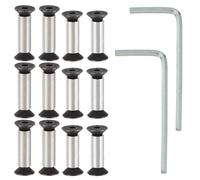 AHANDMAKER Lot de 12 rivets à boulon pour poignée de couteau, avec 2 clés hexagonales, 2 tailles d'écrou de fixation, matériau de bricolage, vis de couteau de 5 mm, rivets aveugles pour poignées de