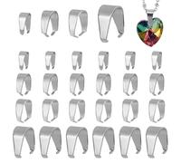 AHANDMAKER Lot de 160 bélières à clipser en acier inoxydable 304 de 4 tailles pour la fabrication de bijoux, fermoirs de pendentifs pour colliers, pendentifs, loisirs créatifs