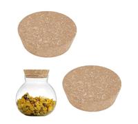 AHANDMAKER Lot de 2 grands couvercles en liège pour bocaux de 8,4 à 9,9 cm, bouchons coniques en bois de rechange pour bouteilles de vin, bouteilles de bière, bocaux en conserve et poterie