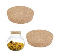 AHANDMAKER Lot de 2 grands couvercles en liège pour bocaux de 9,1 à 9,9 cm, bouchons coniques en bois de rechange pour bouteilles de vin, bouteilles de bière, bocaux en conserve et poterie