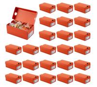AHANDMAKER Lot de 24 mini boîtes cadeaux à thème sportif avec étiquette modifiable pour mariage, vacances, anniversaire, bonbons, biscuits, collations, 12 x 6,3 x 5,1 cm, saumon foncé