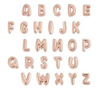 AHANDMAKER Lot de 26 mini pendentifs en forme de lettres de l'alphabet en laiton plaqué or rose avec lettres de l'alphabet pour la fabrication de bijoux DIY