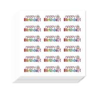 AHANDMAKER Lot de 360 autocollants sur le thème « Happy Birthday » pour planificateur, calendrier, scrapbooking, travaux manuels, décoration de fête, sac cadeau, décoration de fête à thème, 90 x 90 mm