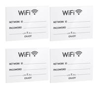 AHANDMAKER Lot de 4 panneaux en acrylique avec mot de passe WiFi réutilisables pour maison, bureau, chambre d'amis, Noël, appartement, pendaison de crémaillère, 12 x 9 cm
