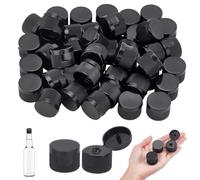 AHANDMAKER Lot de 50 bouchons de bouteille avec bouchon à charnière - Noir - Diamètre : 1,06 (1) cm - Pour shampooing de voyage, vinaigrette, vinaigrette, bricolage, décoration de bricolage