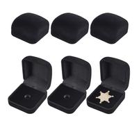 AHANDMAKER Lot de 6 épingles à bijoux en velours - Boîte cadeau - Carré noir - Boîtes de rangement - Pièces commémoratives - Colliers - Mallette de rangement pour insignes cadeaux - Objets de