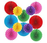 AHANDMAKER Lot de 6 éventails en papier colorés - Décoration murale en forme de fleur - Pour anniversaire, mariage, remise de diplôme, fête de Noël - 232 x 25 mm