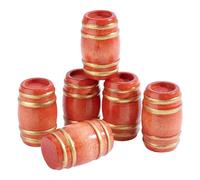 AHANDMAKER Lot de 6 fûts de bière miniatures en bois Figurine en bois Modèle de tonneau de vin miniature Bière Vin et Concombre Fûts pour jardin féerique Bar Boissons Décoration de micro-paysage