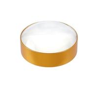 AHANDMAKER Loupe bombée x10, 75 mm, doré pour bureau, presse-papier, aide à la lecture, miroir dôme de forme ronde pour petits imprimés fins, recettes, bijoux, accessoires et carte