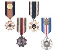 AHANDMAKER Médaille Combat Broche 4 Pièces Badge Militaire Héros pour Veste Uniforme Costume Stripes Patriotes