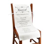 AHANDMAKER Panneau commémoratif réservé pour mariage, avec inscription « With Love from Heaven Reserved », panneau commémoratif blanc en polyester à suspendre pour fête de mariage, 64 x 39 cm