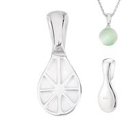 AHANDMAKER Pendentif en argent sterling 925 avec colle - Pendentif plat - Cuillère argentée en forme de feuille - Œillet de chaîne pour la fabrication de colliers et de bijoux DIY