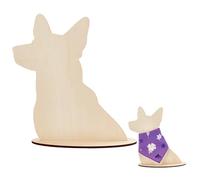 AHANDMAKER Présentoir silhouette de chien en bois pour animal domestique, support d'écharpe en bois vierge pour chien, petit spectacle d'artisanat, accessoires de photographie pour chien, bavoir,