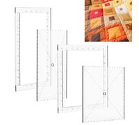 AHANDMAKER Règles de matelassage carrées rectangulaires en acrylique - 4 tailles - Règles de couture transparentes - Outil pour la découpe de tissu, le matelassage, le patchwork, les projets de