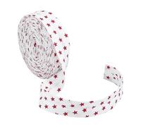 AHANDMAKER Ruban de biais double pli de 9 m - 1,9 cm de large - Imprimé étoiles - Ruban en polyester pour couture, vêtements, chapeaux, robes, loisirs créatifs, emballage cadeau, mariage, décoration