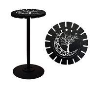 AHANDMAKER Support de pendule en cristal en bois pour objets de sorcière, présentoir en cristal noir pour pendule en cristal, organisateur de cadeau de sorcellerie, 18 colliers pendulaires, motif lune