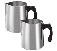AHAQU Lot de 2 pots de cire de bougie en acier inoxydable de 900 ml avec poignée résistante à la chaleur, carafe en métal anti-goutte pour faire mousser le lait, la fabrication de bougies et de savon