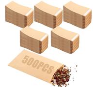 AHAQU Lot de 500 petites enveloppes autocollantes en papier kraft pour ranger de petits articles, pièces de monnaie, perles, salaires Marron 6 x 10 cm