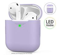 AhaStyle Coque AirPods 2 & 1, Étui en Silicone Souple Protection pour AirPods Housses Antichoc Intégrales Compatible avec Apple AirPods Supporte la Charge sans Fil (sans Mousqueton, Lavande)